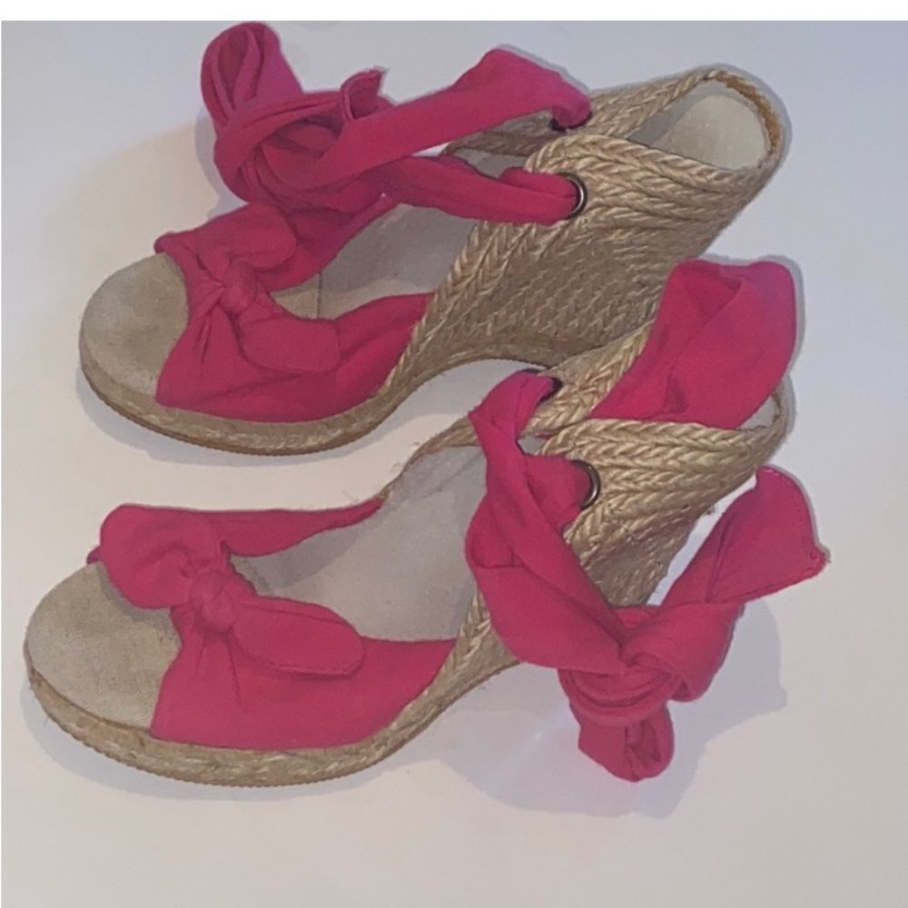 Pink Espadrille Wedge Sandals Women’s Size 6 - Picture 3 of 11